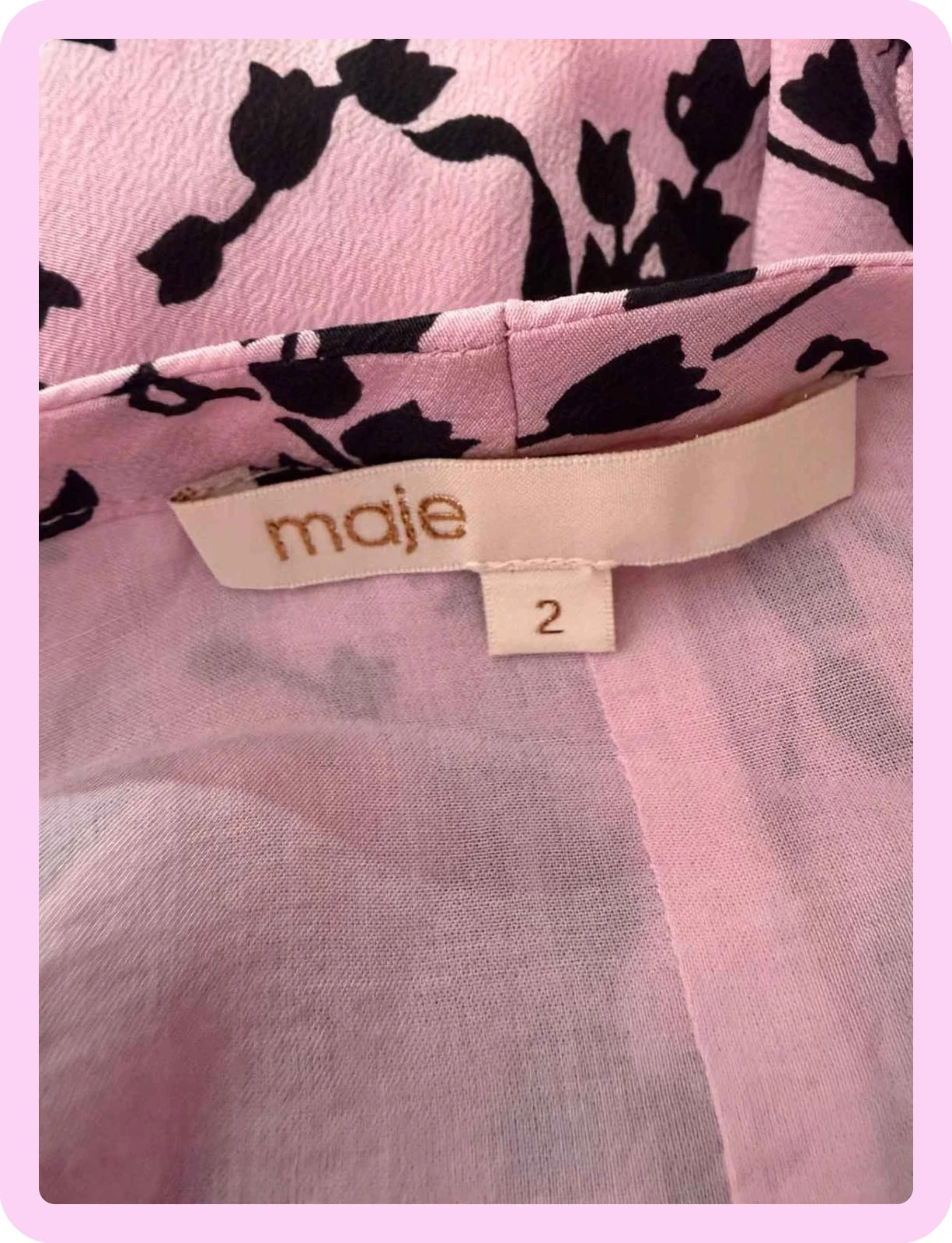 Maje summer dress size 2 100% silk super condition – photo 8